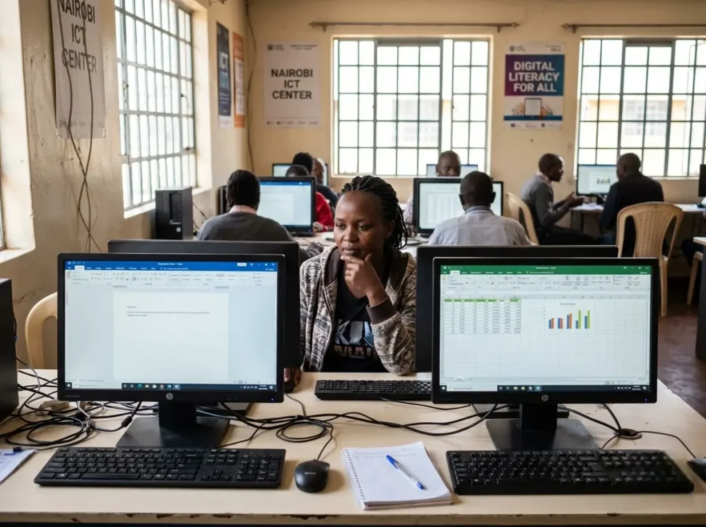 Learners comparing BCS and ACS computer packages courses in Nairobi