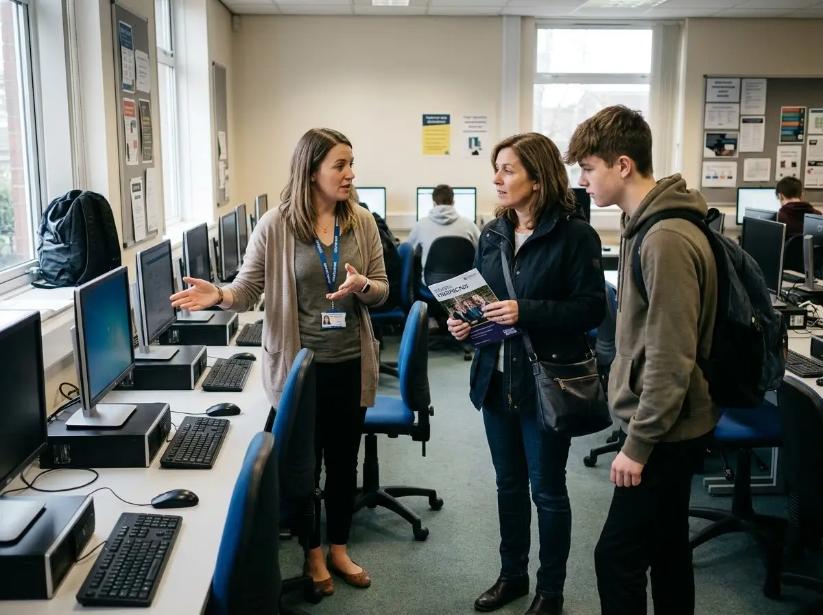 parent and student visiting a computer college in Nairobi