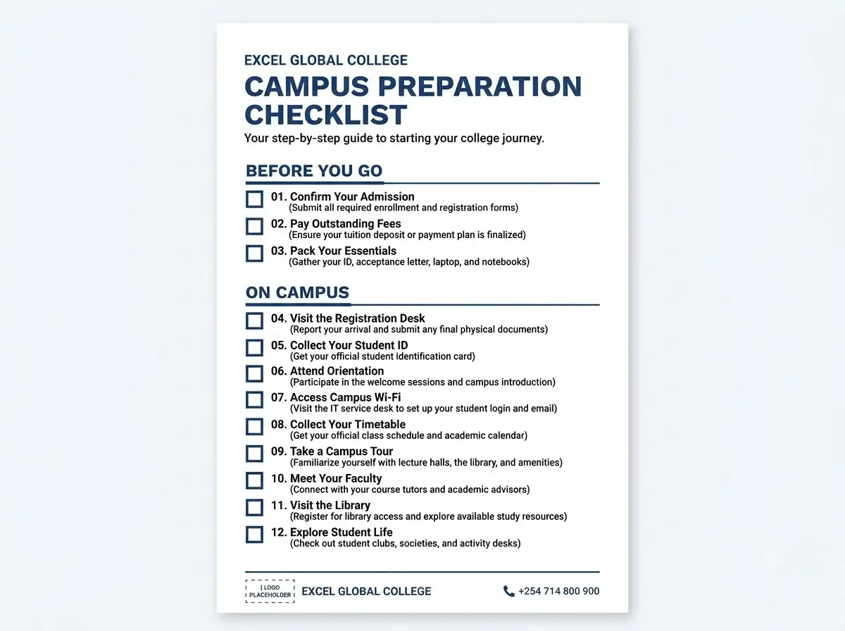 printable checklist for visiting computer colleges in Nairobi